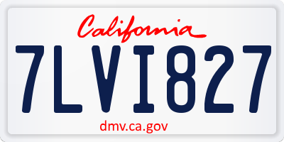 CA license plate 7LVI827