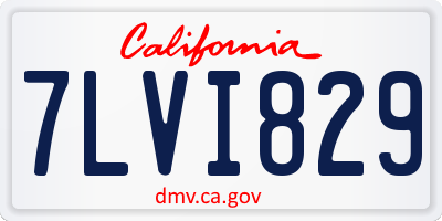 CA license plate 7LVI829