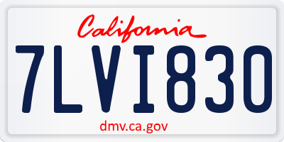 CA license plate 7LVI830