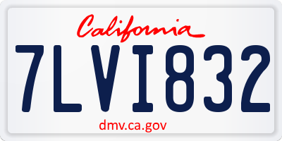 CA license plate 7LVI832