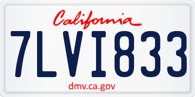 CA license plate 7LVI833