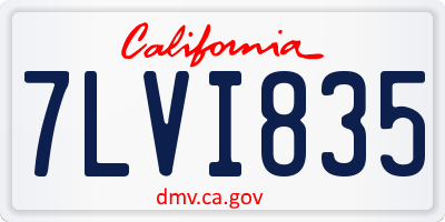 CA license plate 7LVI835