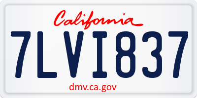 CA license plate 7LVI837