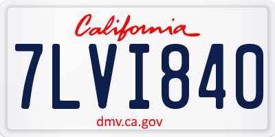 CA license plate 7LVI840