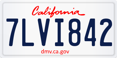 CA license plate 7LVI842