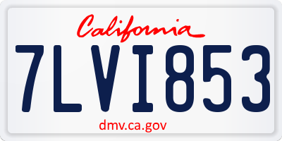 CA license plate 7LVI853