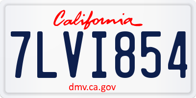 CA license plate 7LVI854