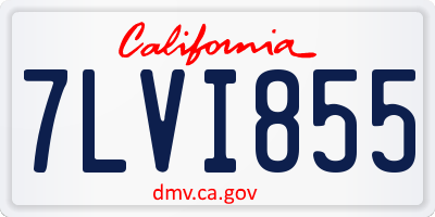 CA license plate 7LVI855