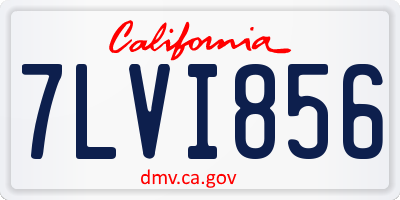 CA license plate 7LVI856