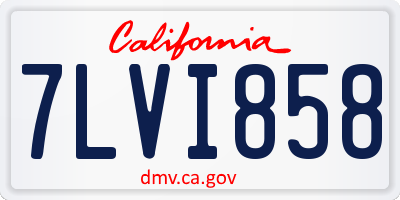 CA license plate 7LVI858