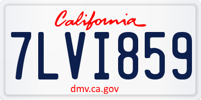 CA license plate 7LVI859