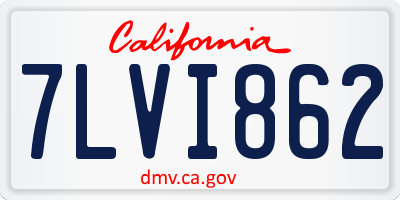 CA license plate 7LVI862
