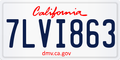 CA license plate 7LVI863