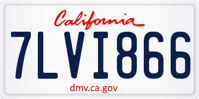 CA license plate 7LVI866