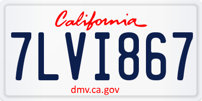 CA license plate 7LVI867