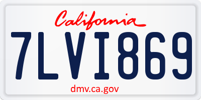 CA license plate 7LVI869