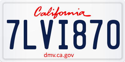 CA license plate 7LVI870