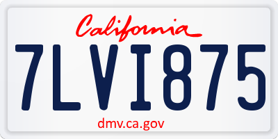CA license plate 7LVI875