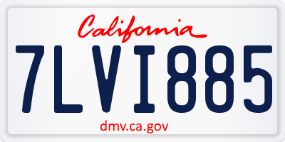 CA license plate 7LVI885