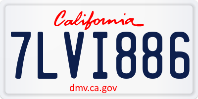 CA license plate 7LVI886