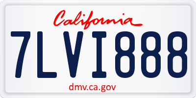 CA license plate 7LVI888