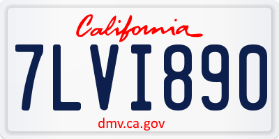 CA license plate 7LVI890