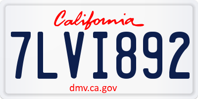 CA license plate 7LVI892