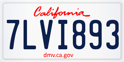 CA license plate 7LVI893