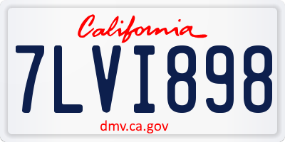CA license plate 7LVI898