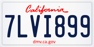 CA license plate 7LVI899