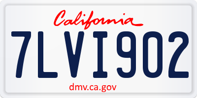 CA license plate 7LVI902