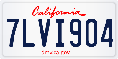 CA license plate 7LVI904