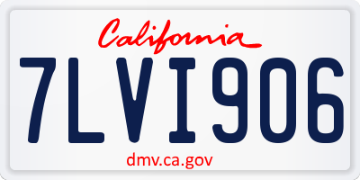 CA license plate 7LVI906