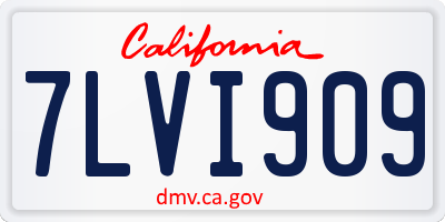 CA license plate 7LVI909