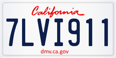 CA license plate 7LVI911