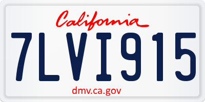 CA license plate 7LVI915