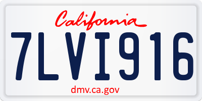 CA license plate 7LVI916