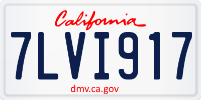CA license plate 7LVI917