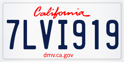 CA license plate 7LVI919