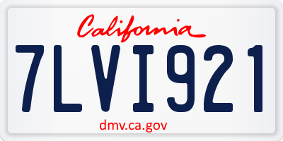 CA license plate 7LVI921
