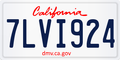 CA license plate 7LVI924