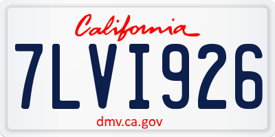 CA license plate 7LVI926