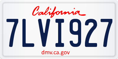 CA license plate 7LVI927