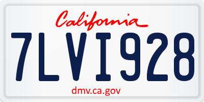 CA license plate 7LVI928