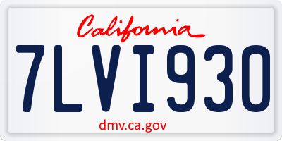 CA license plate 7LVI930