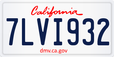 CA license plate 7LVI932