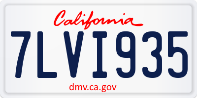 CA license plate 7LVI935
