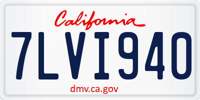 CA license plate 7LVI940