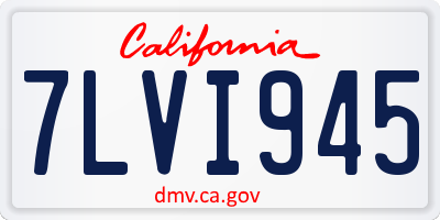 CA license plate 7LVI945