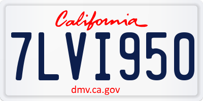 CA license plate 7LVI950